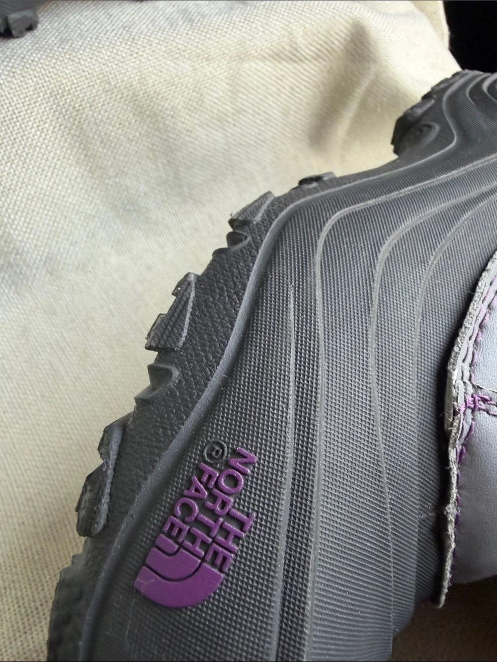 The North Face Gray and Purple Kids Snow Boots Size 4 Girls